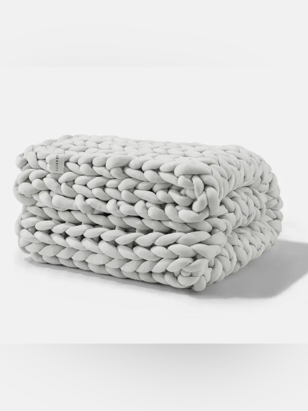 Gravity Chunky Knit Weighted Blanket - Soft Grey - 10 lb